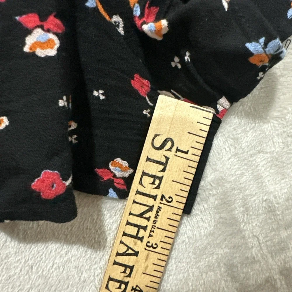 Free People Sweet in the Streets Women's Sz S Black Floral Overall Shorts Romper